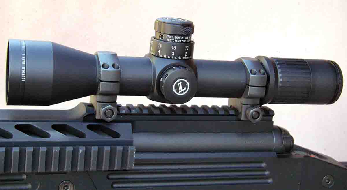 Scopes with tactical military features, like the Leupold Mark 6 3-18x 44mm, are becoming popular with long-range hunters.